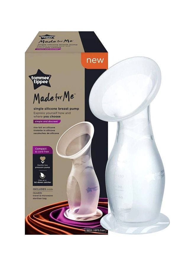 tommee tippee MadeFor Me Manual Silicone Breast Pump And Let-Down Catcher With Steriliser Bag - Image 2