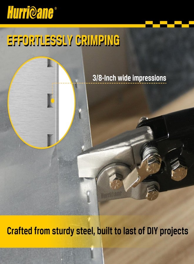 HURRICANE Snap Lock Punch Tool, 3/8 Inch Impression Gutter End Cap Crimper, Sheet Metal Crimping Tool for Aluminum/Vinyl Siding & HVAC Duct, Ideal for DIY & Pros - Image 4