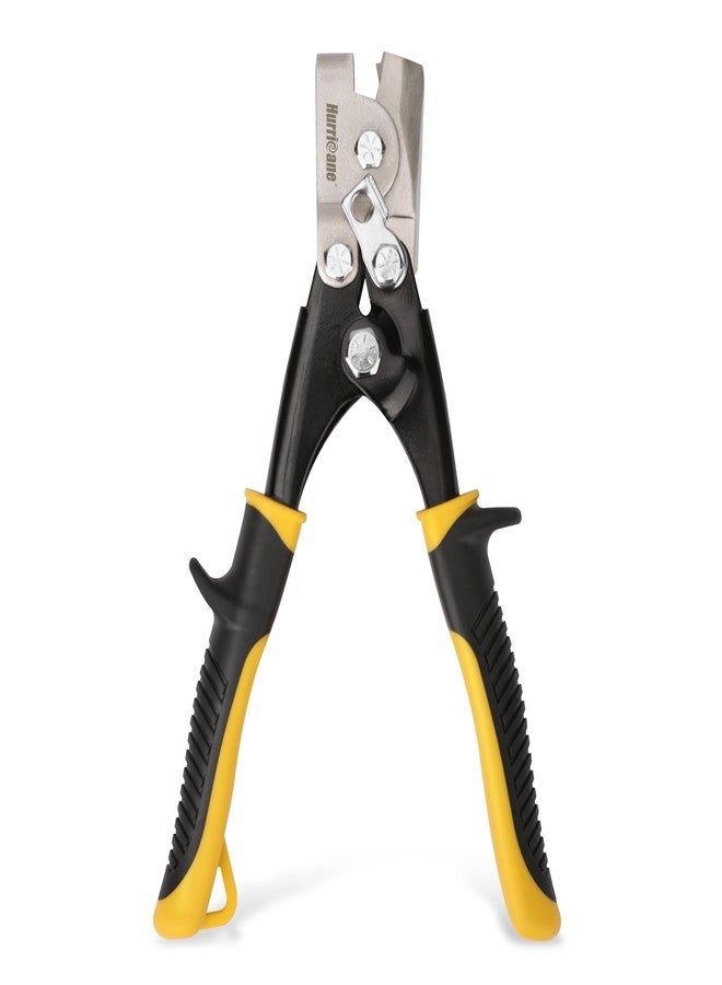 HURRICANE Snap Lock Punch Tool, 3/8 Inch Impression Gutter End Cap Crimper, Sheet Metal Crimping Tool for Aluminum/Vinyl Siding & HVAC Duct, Ideal for DIY & Pros - Image 1