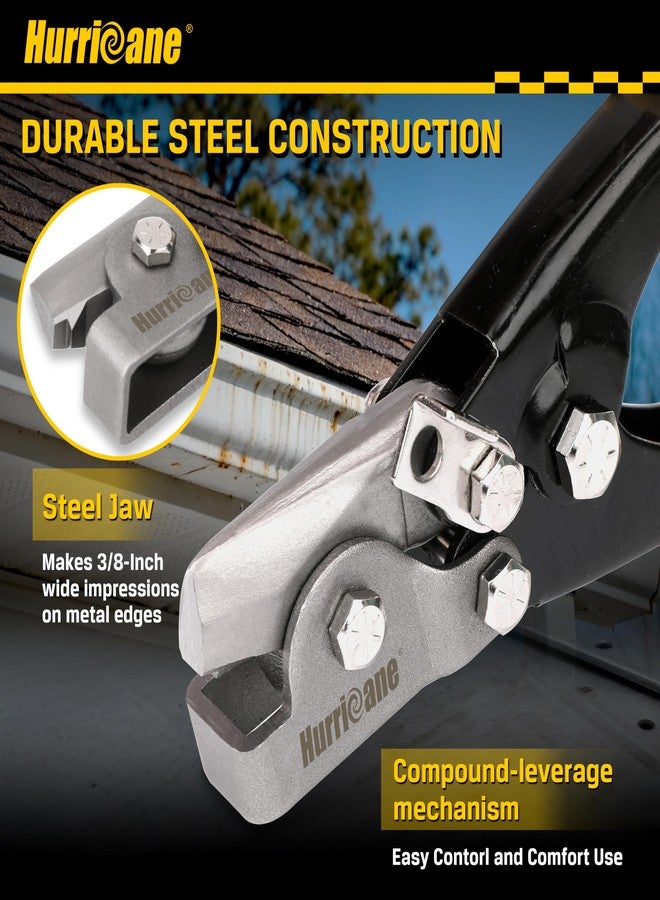 HURRICANE Snap Lock Punch Tool, 3/8 Inch Impression Gutter End Cap Crimper, Sheet Metal Crimping Tool for Aluminum/Vinyl Siding & HVAC Duct, Ideal for DIY & Pros - Image 5