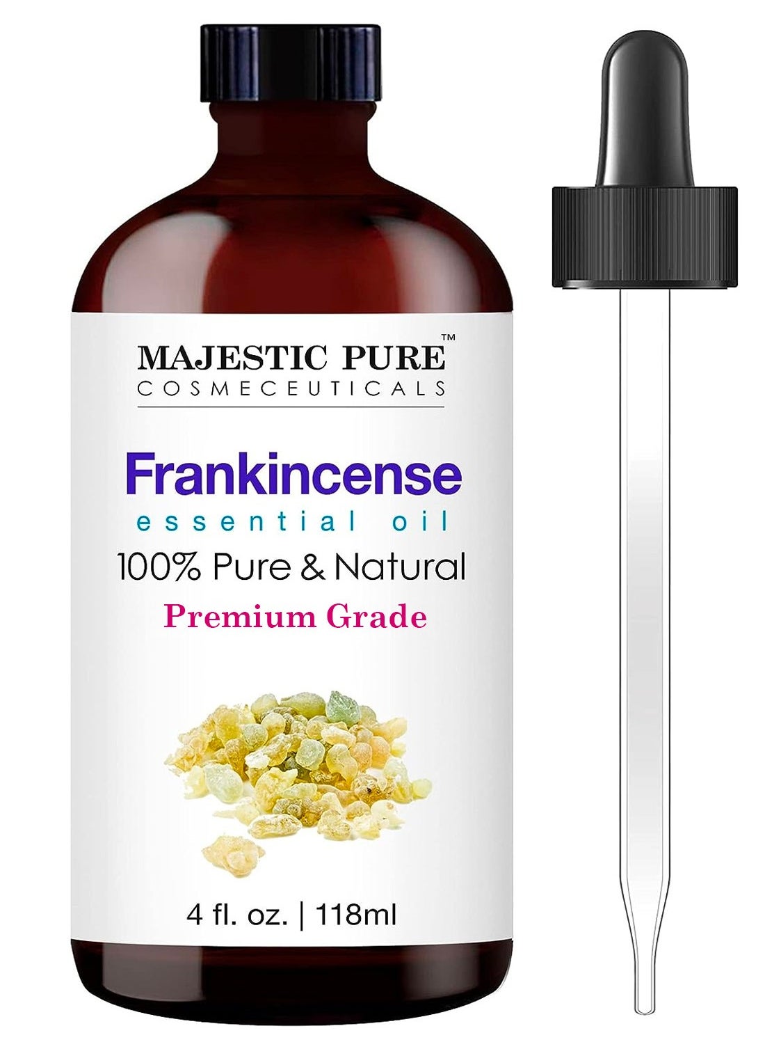 Majestic Pure Frankincense Essential Oil - 118 ml | 100% Pure and Natural | Premium Grade Essential Oils for Aromatherapy, Diffusers, Skin, Massage and Humidifiers | 