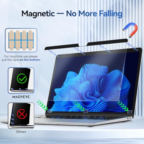 Mao Yeye Magnetic Anti Blue Light Screen Protector for MacBook Air/Pro 13 Inch (2016-2022, M1, M2 ), Removable MAC 13.3" Blue Light Filter, Bubble-Free Install, Eye Protection Glare Laptop Screen Protector - Image 5