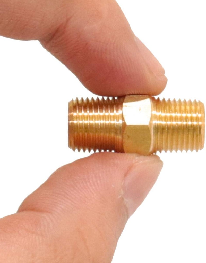 KOOTANS 1/8 NPT x 1/8 NPT Male Solid Brass Hex Nipples, Heavy Brass Pipe Adapter Fittings Equal Nipples Connectors 4Pieces - Image 5