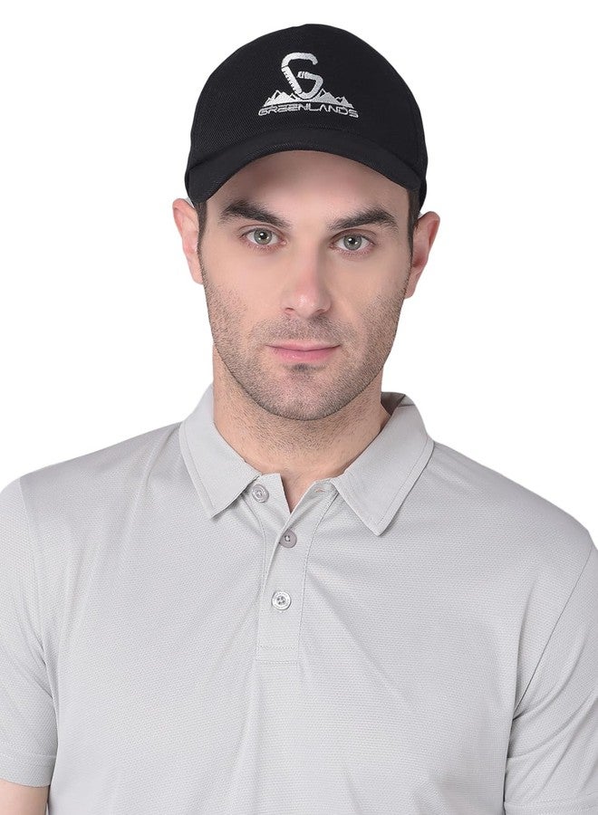 GREENLANDS Quadra Cap- 100% Made in India | Unisex Fashion Accessory for Trendy Comfort and Style (in, Alpha, Free Size, Black) - Image 1