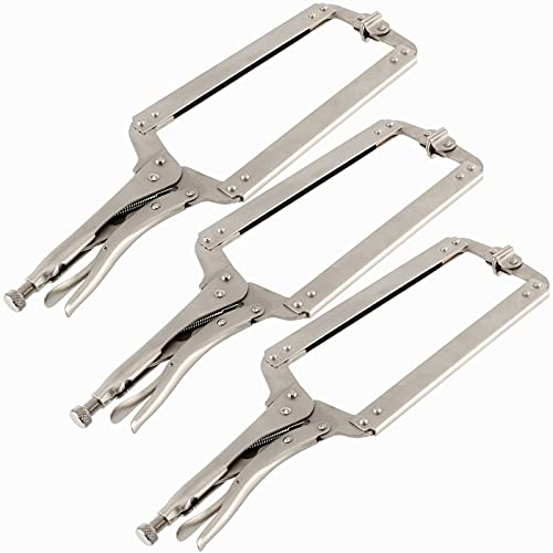 SEHOI 3PCS 18 Inches C-clamp Locking Pliers with Swivel Pads, Locking Clamp Pliers, Welding Clamps for Wood Working and Welding - Image 1