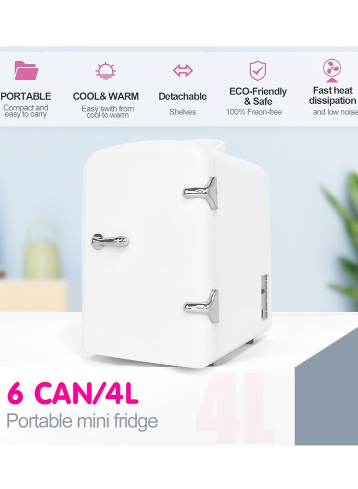 Joshberg Mini Fridge, 4 Liter /6 Cans Skincare Fridge for Bedroom, Dorm, Car, Office,  Small Compact Fridge, Thermoelectric Cooler and Warmer - Image 3