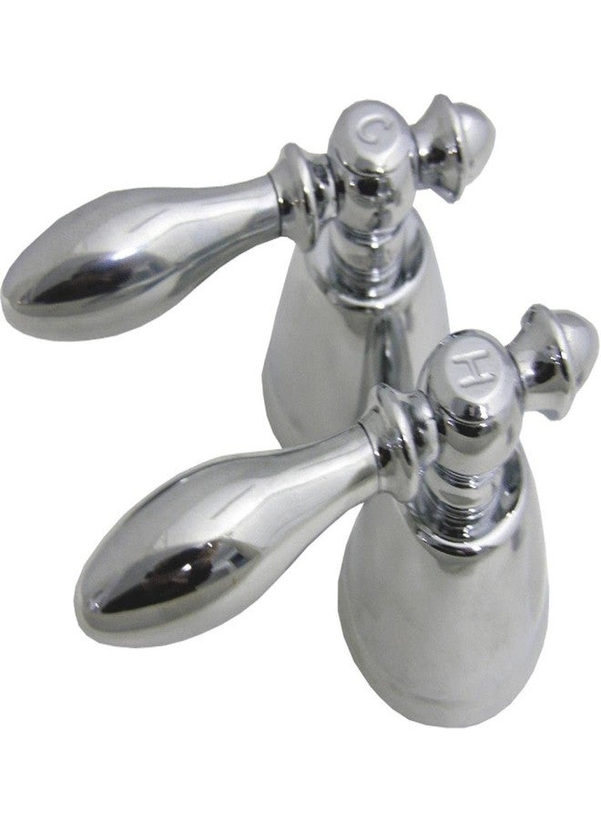 LASCO 01-7091 Old Style Chrome Plated Lever Hot and Cold Handles for Universal Brands - Image 1