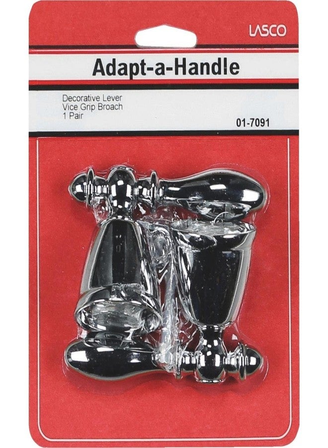 LASCO 01-7091 Old Style Chrome Plated Lever Hot and Cold Handles for Universal Brands - Image 2