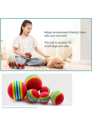 NeoStyle 10 Pcs Rainbow Ball Cat Toy, Interactive Indoor Kittens Favorite Toys, Pet Ball Toys for Cat Puppy Kitty Activity Play Training - view 2