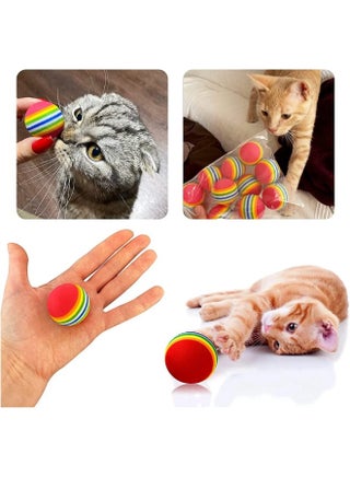NeoStyle 10 Pcs Rainbow Ball Cat Toy, Interactive Indoor Kittens Favorite Toys, Pet Ball Toys for Cat Puppy Kitty Activity Play Training - view 5