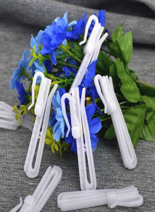Kuasting 30 pcs Adjustable Curtain Hooks Plastic Toughness Depth Pinch Pleat Drapery Hooks for Pleated Drapes Shower Curtain Hooks(70mm) - Image 4