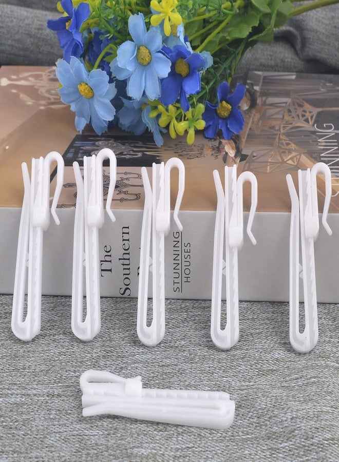 Kuasting 30 pcs Adjustable Curtain Hooks Plastic Toughness Depth Pinch Pleat Drapery Hooks for Pleated Drapes Shower Curtain Hooks(70mm) - Image 1