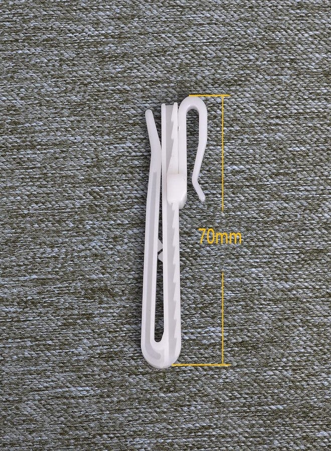 Kuasting 30 pcs Adjustable Curtain Hooks Plastic Toughness Depth Pinch Pleat Drapery Hooks for Pleated Drapes Shower Curtain Hooks(70mm) - Image 2