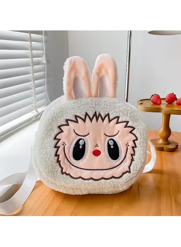 Generic Kawaii Labubu Plush Crossbody Bag – Cute Anime Monster Shoulder Bag for Kids, Large Capacity Cartoon Character Purse, Soft Plush Travel Bag for Boys & Girls, Adjustable Strap, Perfect Gift for Toddlers - Image 4