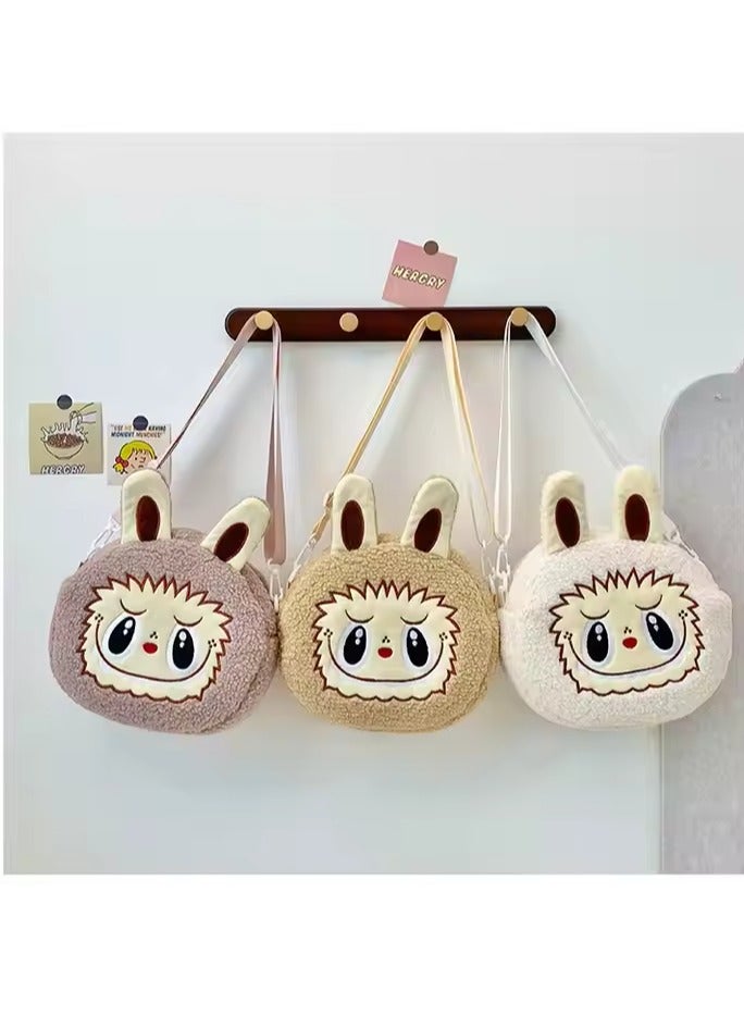 Generic Kawaii Labubu Plush Crossbody Bag – Cute Anime Monster Shoulder Bag for Kids, Large Capacity Cartoon Character Purse, Soft Plush Travel Bag for Boys & Girls, Adjustable Strap, Perfect Gift for Toddlers - Image 2