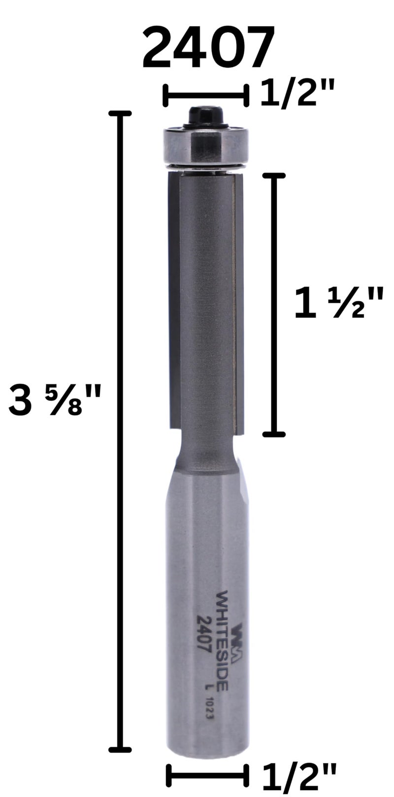 Whiteside Router Bits 2407 Flush Trim Bit with 1/2-Inch Cutting Diameter and 1-1/2-Inch Cutting Length - Image 2