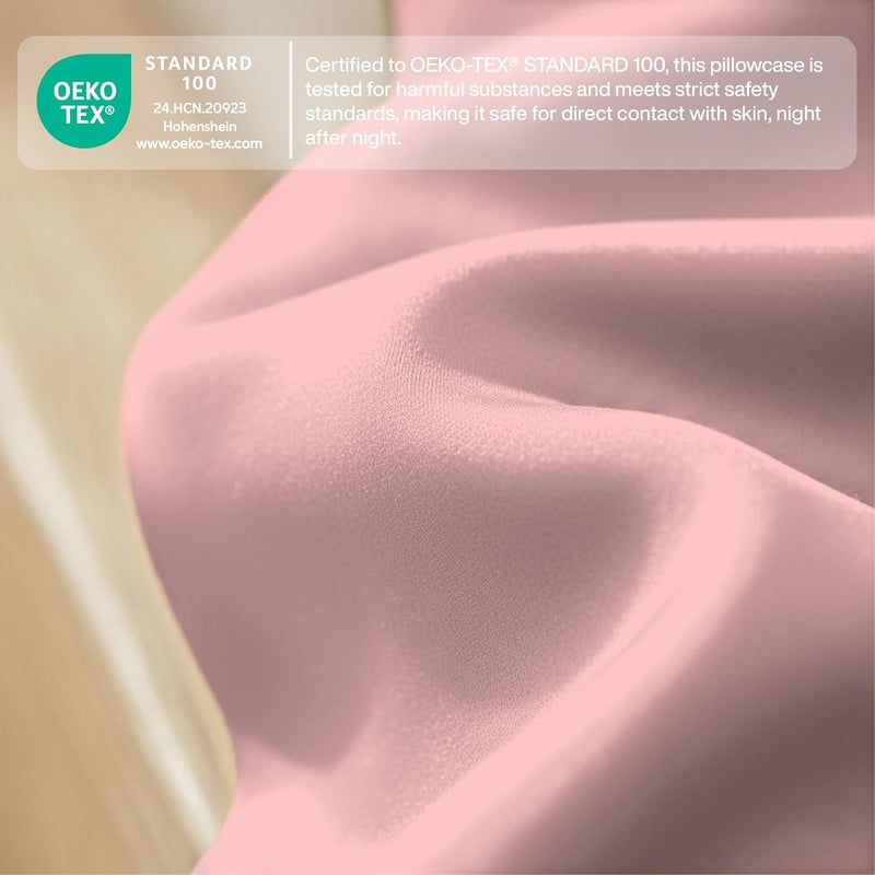 Standard Pillow Cases Set of 2, Cooling, Envelope Closure, Easy Care, Comfortable, Breathable Soft Microfiber, Wrinkle Free Standard Size Pillow Covers, 20x26 Inches, Dusty Rose - Image 5