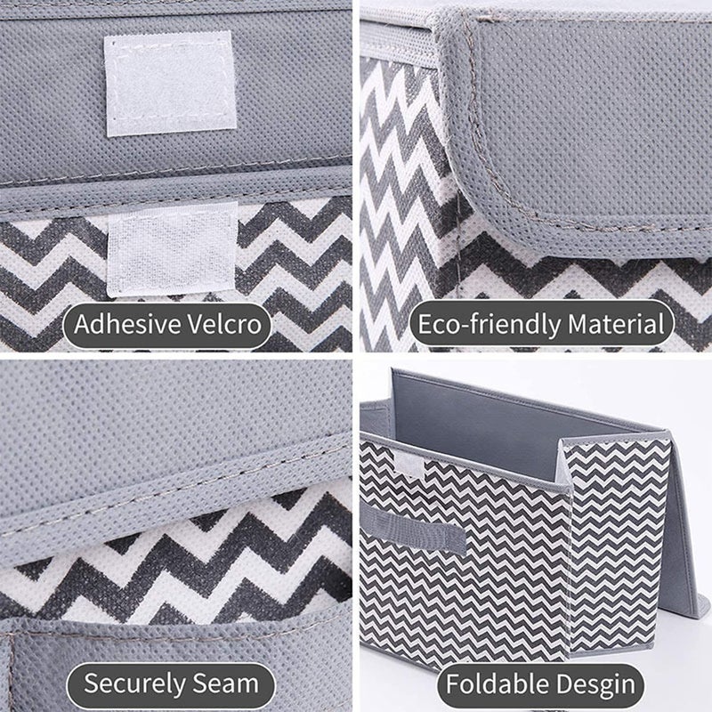 BRAVIK BRAVIK 3 Pcs Clothes Organizer Storage Box for Wardrobe Foldable Storage Bin with Lid and Handle Storage Box for Wardrobe Saree Shirts and Blankets - Image 4