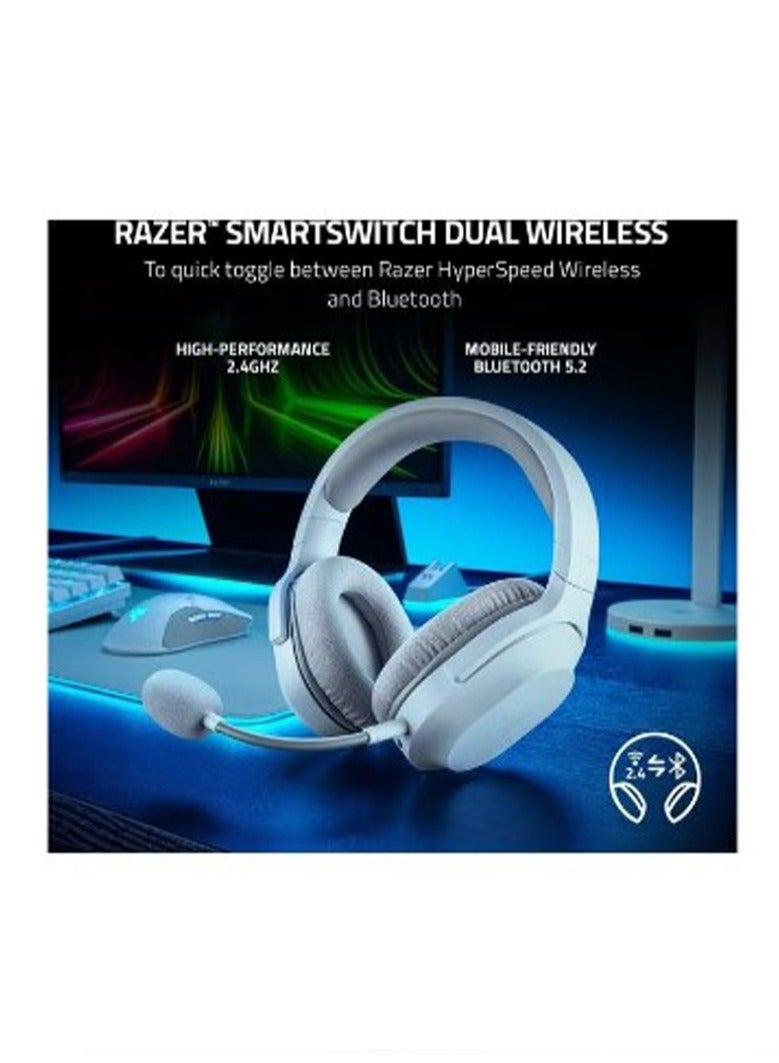 Razer Barracuda X Wireless Gaming & Mobile Headset (PC, Playstation, Switch, Android, iOS): 2022 Model - 2.4GHz Wireless + Bluetooth - Lightweight 250g - 40mm Drivers - 50 Hour Battery - White - Image 2