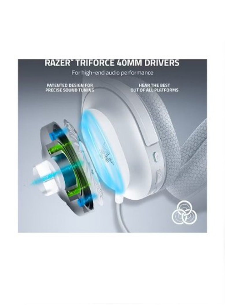 Razer Barracuda X Wireless Gaming & Mobile Headset (PC, Playstation, Switch, Android, iOS): 2022 Model - 2.4GHz Wireless + Bluetooth - Lightweight 250g - 40mm Drivers - 50 Hour Battery - White - Image 4