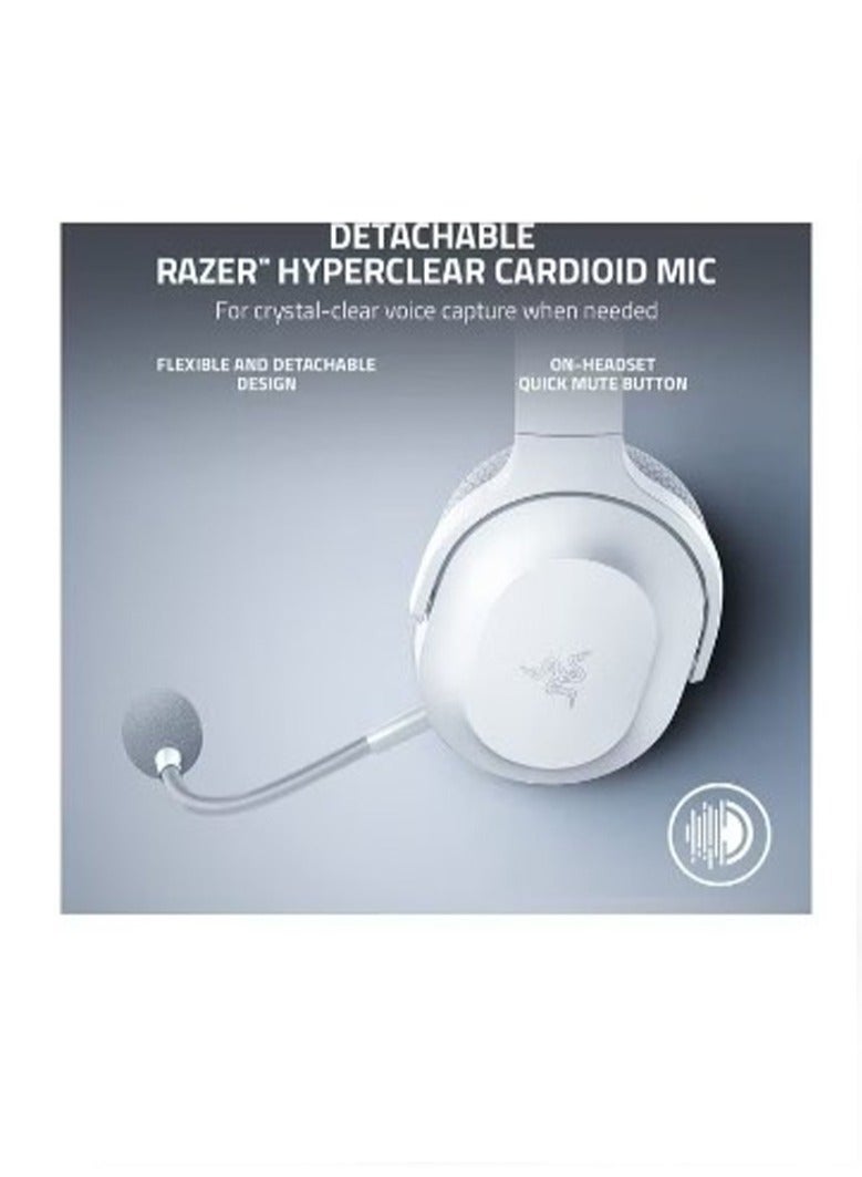 Razer Barracuda X Wireless Gaming & Mobile Headset (PC, Playstation, Switch, Android, iOS): 2022 Model - 2.4GHz Wireless + Bluetooth - Lightweight 250g - 40mm Drivers - 50 Hour Battery - White - Image 5