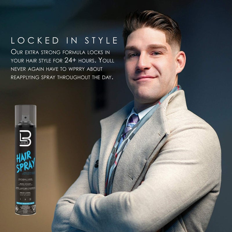 Level 3 L3 Level 3 Hair Spray - Long Lasting and Strong Hold - Great for Men and Women - Level Three - Suitable for All Hair Types (Hair Spray, 12.95 Fl Oz (Pack of 1) - Image 3
