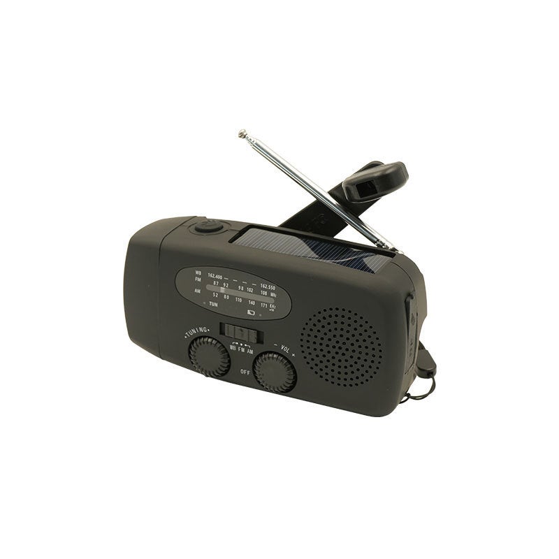 Hand-Cranked Emergency Flashlight Radio Multi-Functional Weather Warning Radio Solar Charging Outdoor Adventure - Image 1