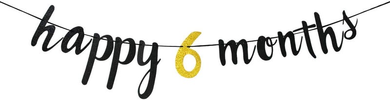 Festiko Happy 6 Months Birthday Decoration Combo - Half Birthday Party Decor for 1/2 Year Celebration (Happy 6 Month Combo-4) | Black - Image 2