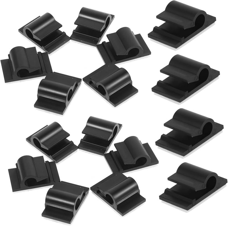 Black Self Adhesive Cable Clamps 200pcs Easy Install Indoor Outdoor Wire Management - Image 2