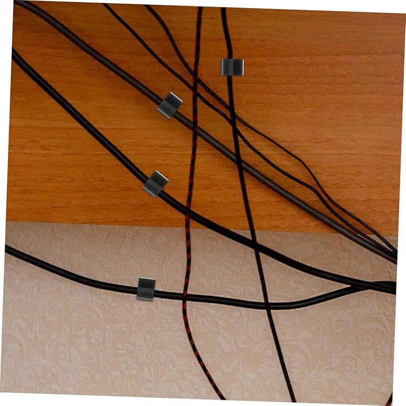 Black Self Adhesive Cable Clamps 200pcs Easy Install Indoor Outdoor Wire Management - Image 5