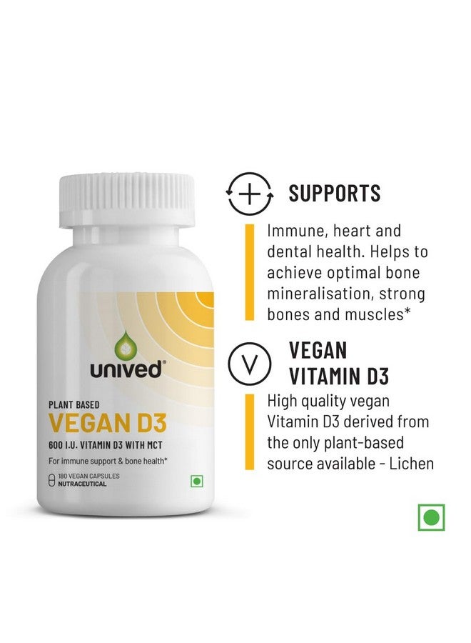 Unived Plant-Based Vitamin D3 from Lichen with Medium Chain Triglycerides (Capsule, 180 Servings) - Image 2