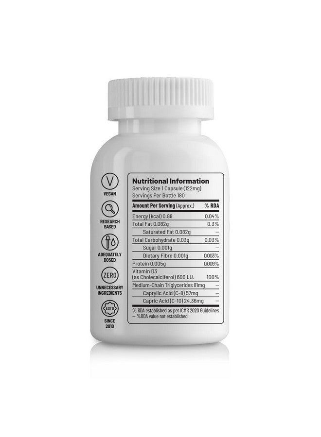 Unived Plant-Based Vitamin D3 from Lichen with Medium Chain Triglycerides (Capsule, 180 Servings) - Image 3