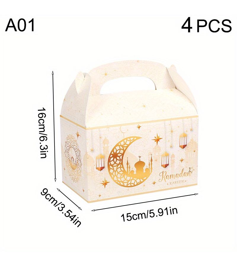 Gift For Her Him 4pcs A01 Eid Packing Boxes Ramadan Party Favor Box Present Containers - Image 3