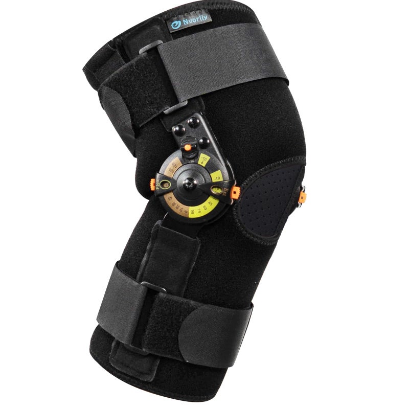 Nvorliy Nvorliy Hinged ROM Knee Brace with Side Stabilizers Locking Dials Post Op Knee Immobilizer for Arthritis ACL MCL PCL Meniscus Tear InjurieKnee Pain Medical Orthopedic Support Small