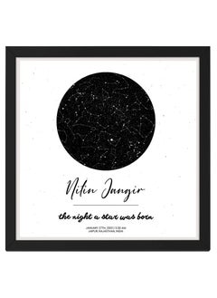 Ritwika's Ritwikas Personalized Zodiac Starmap Position Customized Constellations With Your Name Message Date Place Frame with Asterism For Table Desk Size 95 x 95 Inch Black White Set of 1 