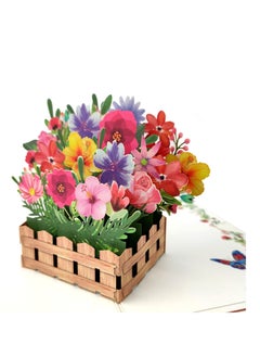 3D Pop-Up Greeting Card with Artificial Plants and Flowers for Anniversaries, Weddings, and Birthdays