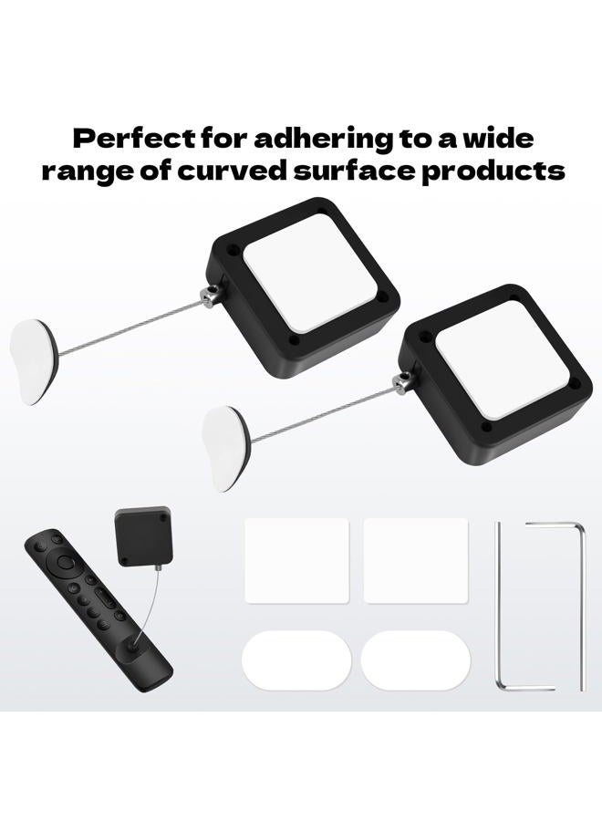 2-Pack 6.5 Ft Retractable Remote Control Tether Cable with Adjustable Locking Strap – Secure Key Holder for TV Remotes, Game Controllers, Tablets in Showrooms, Homes, Offices, Anti-Loss Safety Cord - Image 5