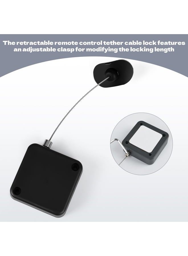2-Pack 6.5 Ft Retractable Remote Control Tether Cable with Adjustable Locking Strap – Secure Key Holder for TV Remotes, Game Controllers, Tablets in Showrooms, Homes, Offices, Anti-Loss Safety Cord - Image 3