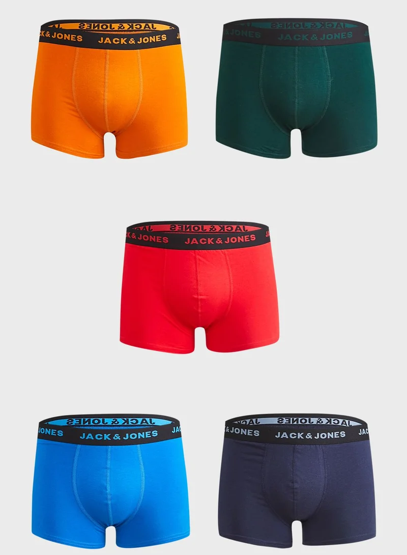 JACK & JONES 5 Pack Logo Band Trunks