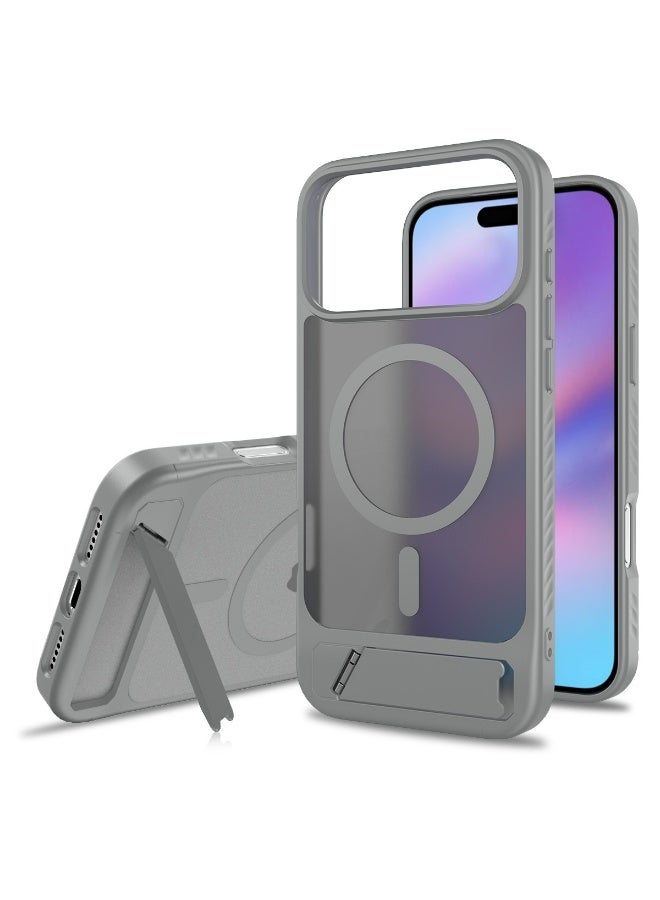 Magnetic Compatible with iPhone 17 Pro Max  Case, 【Built-in Invisible Kickstand】【Compatible with Mag-Safe】Slim Translucent Matte Phone Case  Slim Fit Military Grade Drop Protection Shockproof Anti-Fingerprint Phone Case, 6.9'' inch 2025 - Image 1