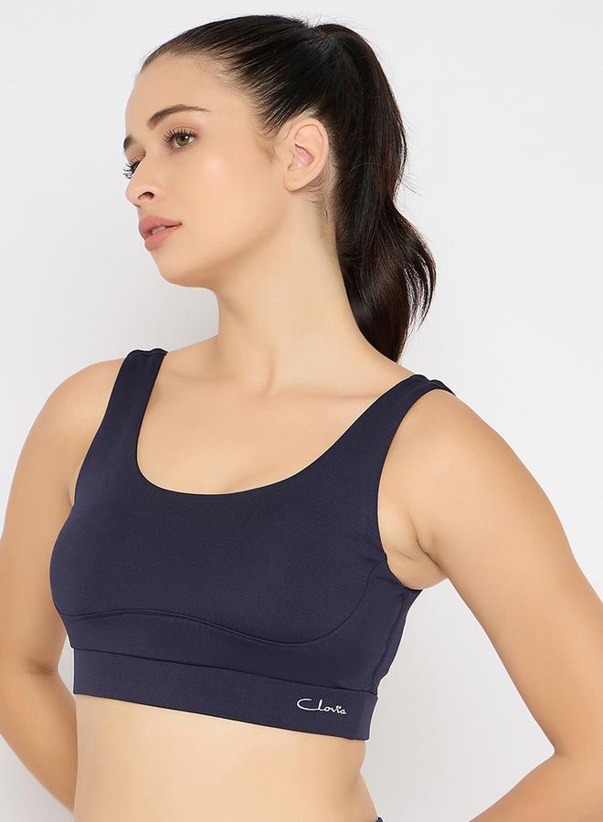 Clovia Navy Medium Impact Sports Bra with Removable Cups - Image 2