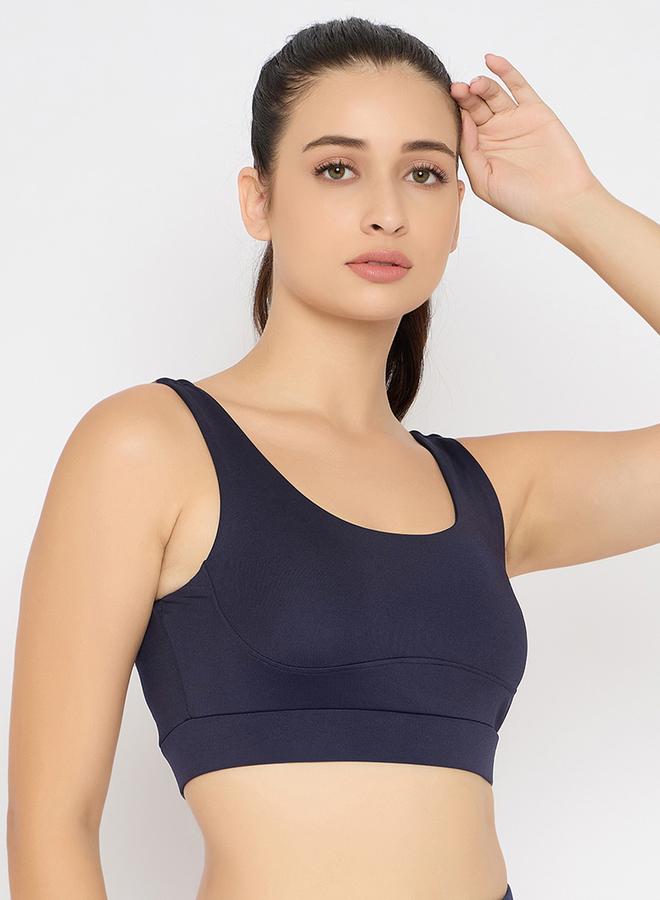 Clovia Navy Medium Impact Sports Bra with Removable Cups - Image 3