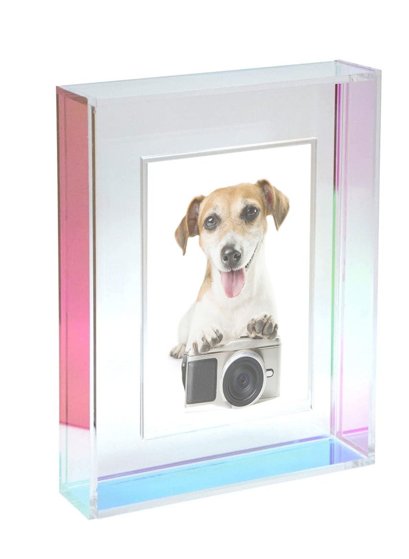 Excefore Acrylic Photo Frame 22 x 17 cm (8.7 x 6.7 inch), Double Sided Picture Frame with Magnetic, Clear Frameless Desktop Photo Block  - Image 4