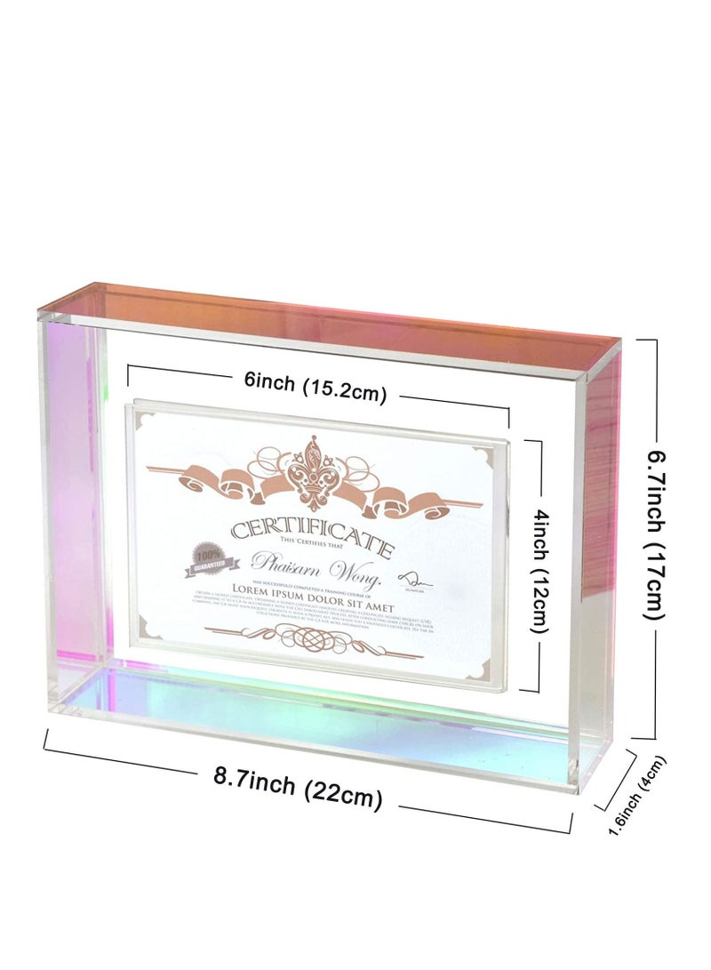 Excefore Acrylic Photo Frame 22 x 17 cm (8.7 x 6.7 inch), Double Sided Picture Frame with Magnetic, Clear Frameless Desktop Photo Block  - Image 5
