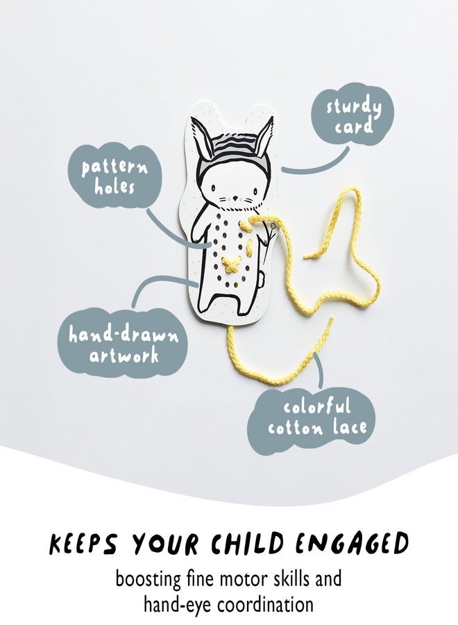 Wee Gallery Holiday Lacing Cards, Sewing Board and Travel Game for Toddlers and Preschoolers, Fine Motor Skills Toy, Montessori-Inspired Educational Kids Craft Activity for Ages 3+ - Image 5