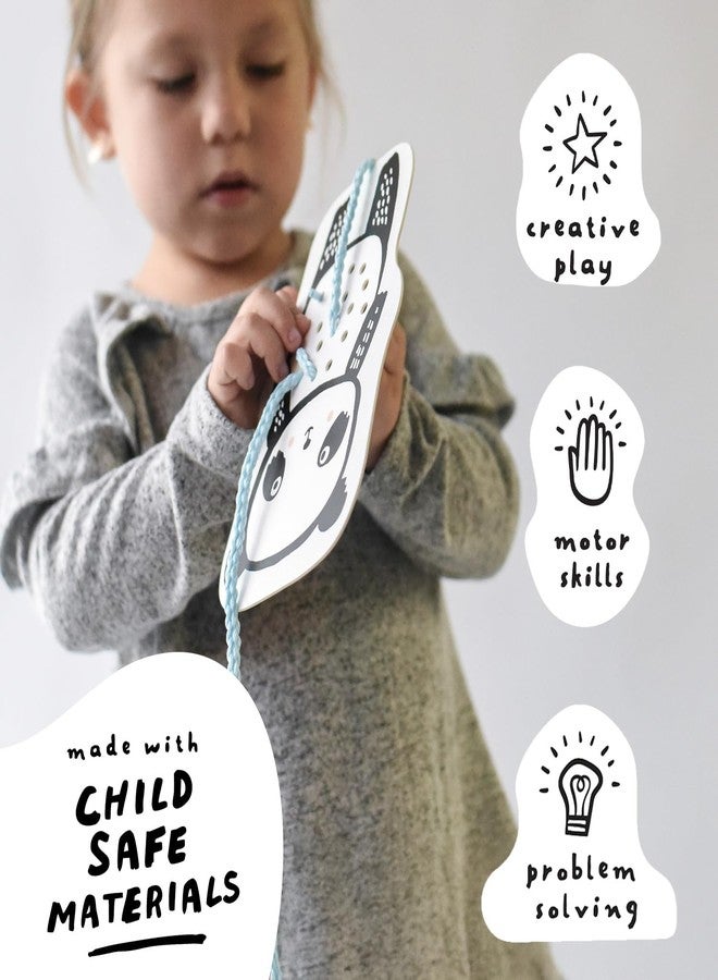 Wee Gallery Holiday Lacing Cards, Sewing Board and Travel Game for Toddlers and Preschoolers, Fine Motor Skills Toy, Montessori-Inspired Educational Kids Craft Activity for Ages 3+ - Image 3