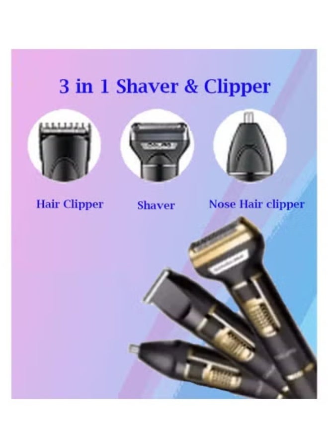 TIGER 3-in-1 Professional Hair Clippers for Men – Electric Hair Clipper, Nose Hair Trimmer & Eyebrow Grooming Kit – Cordless, Rechargeable Groomer with Sharp Stainless Steel Blades – Precise, Comfortable & Portable for Home, Travel, and Daily Beard Maintenance - Image 2
