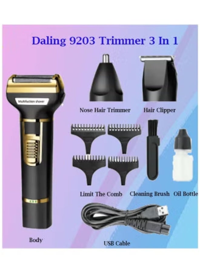 TIGER 3-in-1 Professional Hair Clippers for Men – Electric Hair Clipper, Nose Hair Trimmer & Eyebrow Grooming Kit – Cordless, Rechargeable Groomer with Sharp Stainless Steel Blades – Precise, Comfortable & Portable for Home, Travel, and Daily Beard Maintenance - Image 3