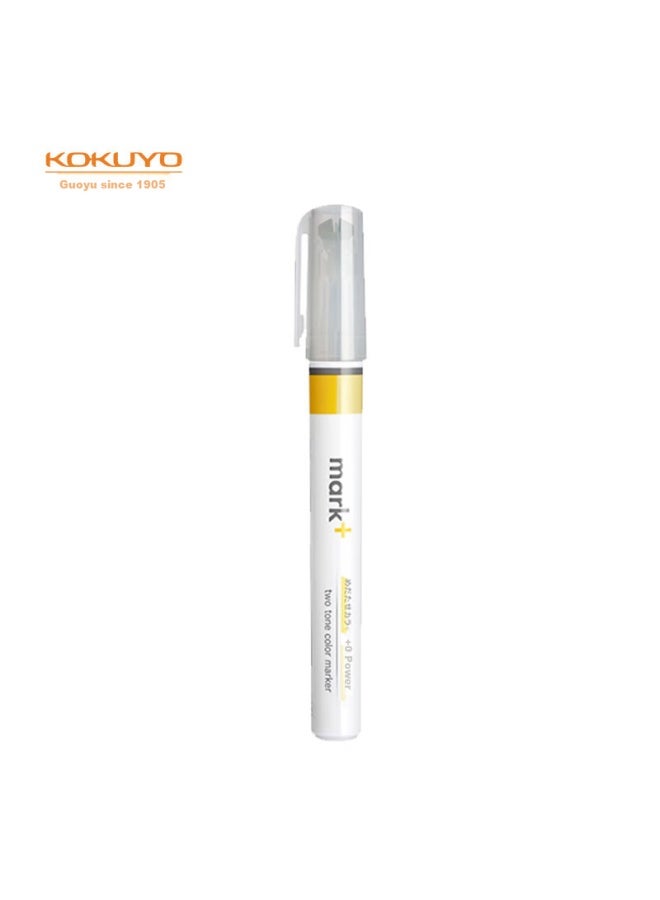 كوكويو Kokuyo Imported Mark+ Limited Edition قلم تمييز مزدوج الرأس، قلم تحديد رئيسي للامتحانات، أصفر، 1 عبوة، Pm-mt100y - Image 5