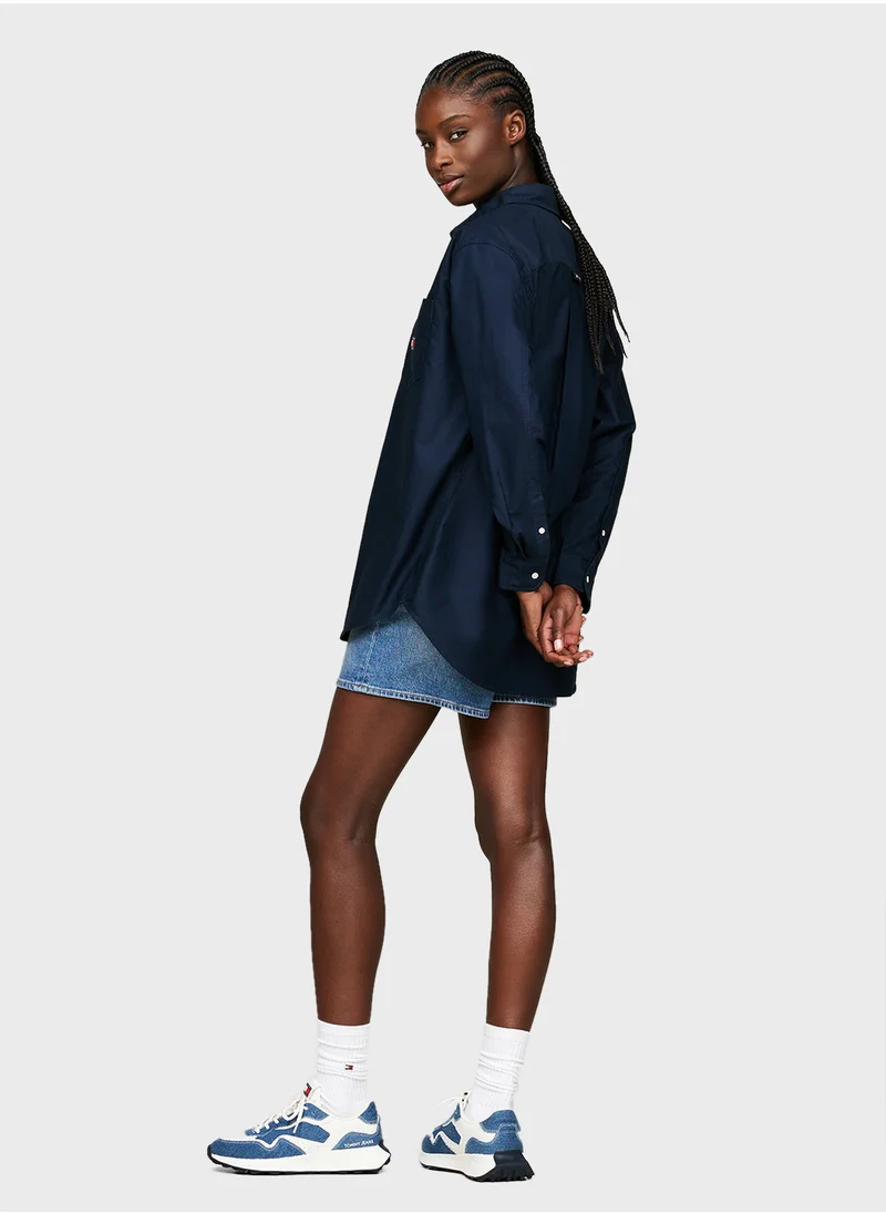 TOMMY JEANS Button Down Boyfriend Shirt